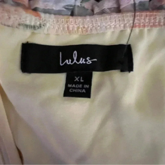 NWT Lulus Yellow Floral Corset Mini Dress Off Shoulder  Size XL Light Classy - Picture 4 of 6